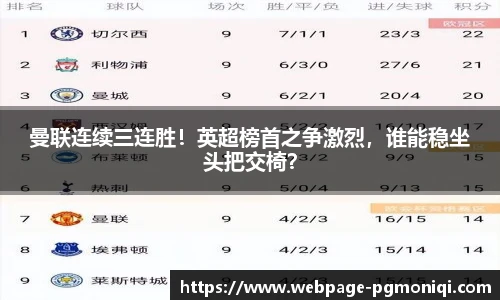 曼联连续三连胜！英超榜首之争激烈，谁能稳坐头把交椅？